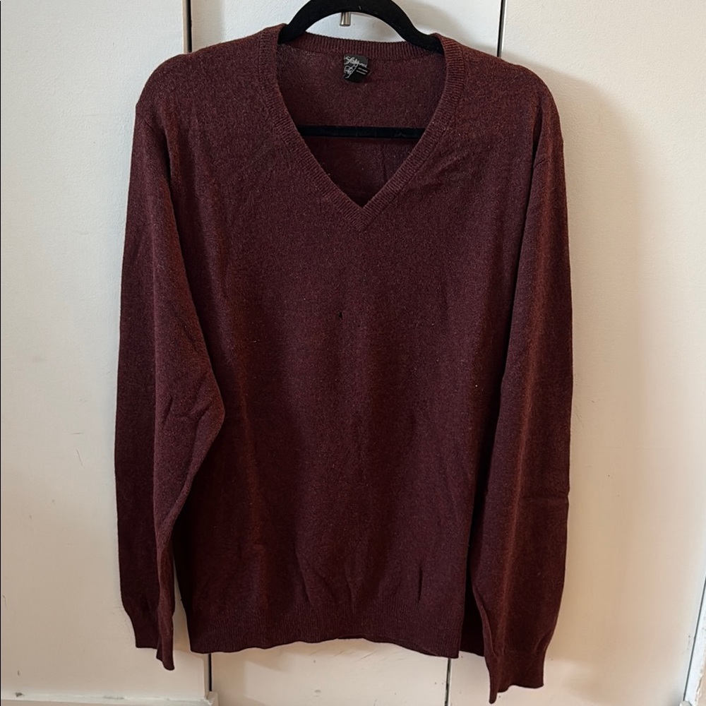 Saks Fifth Avenue Brown V-Neck Sweater